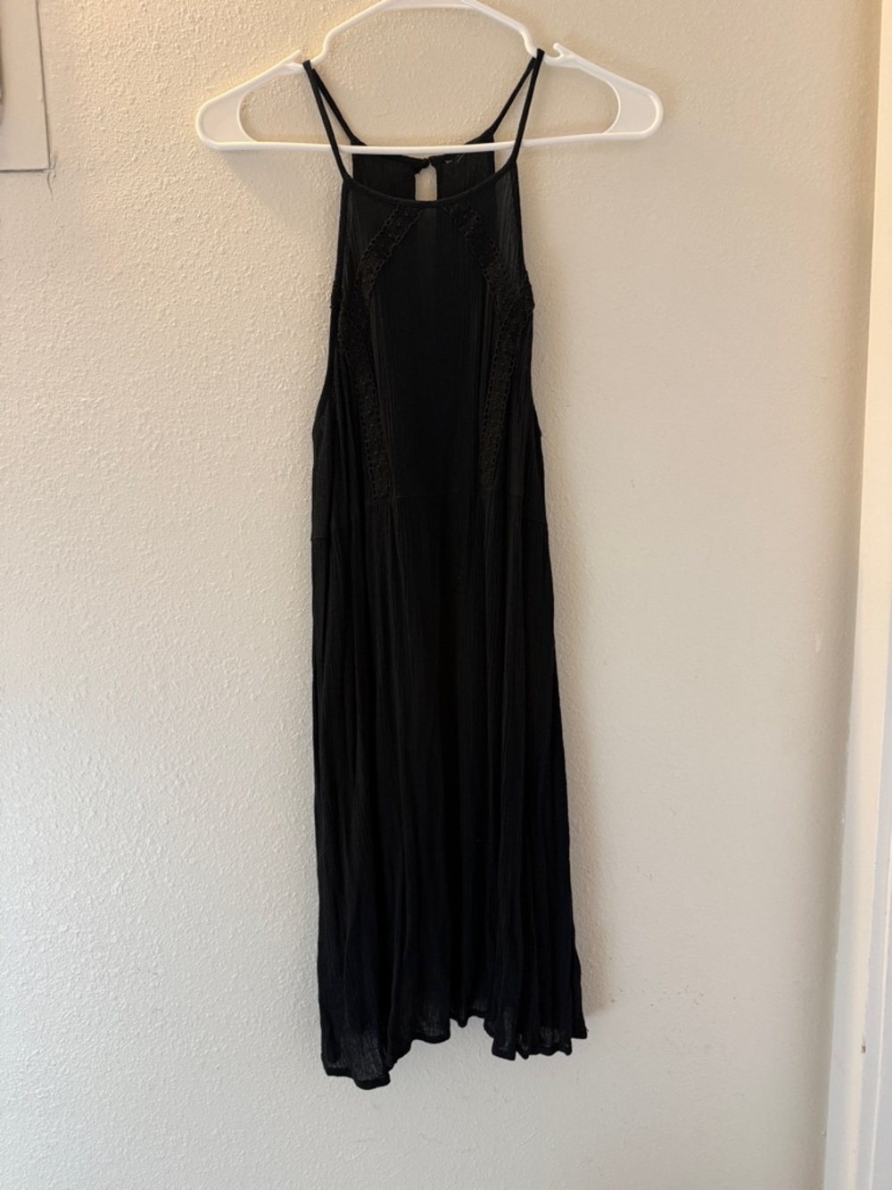 Black Halter Maxi Dress - Lightweight Women's Sundress